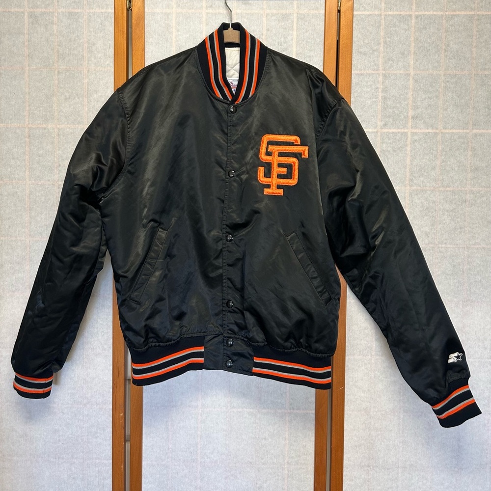VTG San Francisco Giants Jacket Men Diamond Bomber Sz XL
